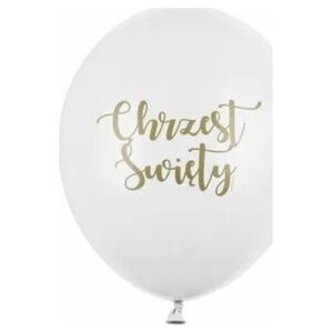 PartyDeco Balony lateksowe Chrzest Święty z nadrukiem hel