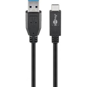 Kabel USB Goobay USB-A - USB-C 1 m Czarny (RB41074)