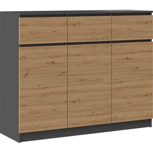 Topeshop Komoda 3D3S 120x40xH97 antracyt/artisan