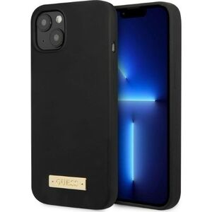 Guess Guess GUHMP13SSPLK iPhone 13 mini 5,4" czarny/black hard case Silicone Logo Plate MagSafe NoSize
