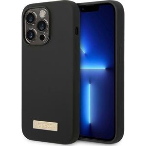 Guess Guess GUHMP14XSBPLK iPhone 14 Pro Max 6,7" czarny/black hard case Silicone Logo Plate MagSafe NoSize