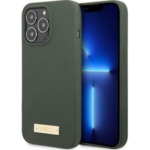 Guess Guess GUHMP13LSPLA iPhone 13 Pro / 13 6,1" zielony/khaki hard case Silicone Logo Plate MagSafe NoSize