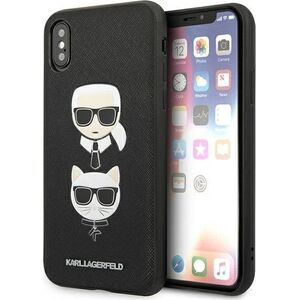 Karl Lagerfeld Etui Karl Lagerfeld KLHCI65SAKICKCBK Apple iPhone XS Max czarny/black hardcase Saffiano Ikonik Karl&Choupette Head