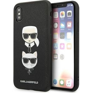 Karl Lagerfeld Etui Karl Lagerfeld KLHCPXSAKICKCBK Apple iPhone XS/X czarny/black hardcase Saffiano Ikonik Karl&Choupette Head