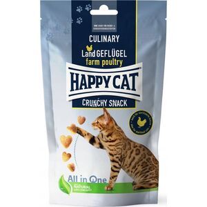 Happy Cat Crunchy Snack farm poultry, przysmak, dla kotów, kurczak i marchew, 70g