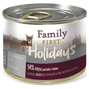 Family First Puszka dla psa, JAGNIĘCINA/GĘŚ/JABŁKO, małe rasy, duoproteina, 200 g