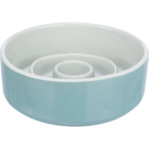 Trixie Slow Feeding, miska ceramiczna, dla psa/kota, szaro/niebieska, 1,1 l/ 17 cm, spowalniająca jedzenie