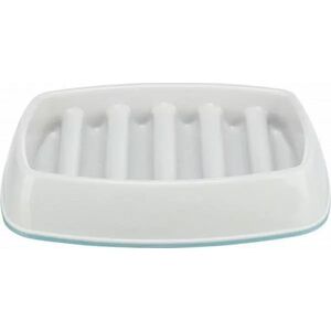 Trixie Slow Feeding, miska, dla kota, szara, plastik/TPR, 0,25 l/21 × 14 cm,, spowalniająca jedzenie