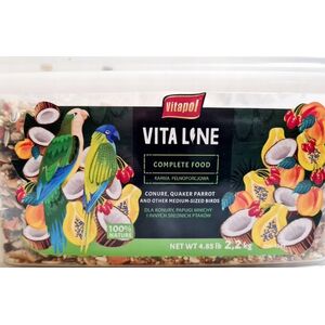 Vitapol Vitaline Karma pełnoporcjowa dla konur, mnich i innych średnich papug, wiadro 2,2 kg