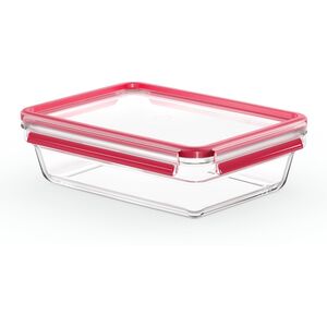 Emsa Emsa CLIP & CLOSE glass food storage container 2.0 liters (transparent/red, rectangular)