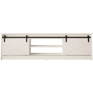 Cama Meble Szafka RTV GRANERO 200x56,7x35 biały/biały połysk