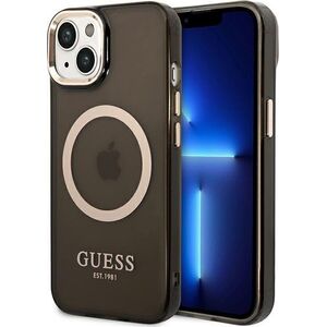 Guess Guess GUHMP14MHTCMK iPhone 14 Plus 6,7" czarny/black hard case Gold Outline Translucent MagSafe NoSize