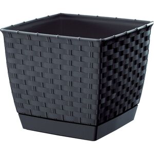 Prosperplast Doniczka kwadratowa RATOLLA SQUARE DRLK250-S433, Kolor Antracyt, Prosperplast, Wymiary 24x24x22 cm