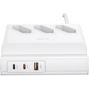 Listwa zasilająca Usams USAMS Listwa zasilająca 65W Super Si Fast Charging USB Extension Socket EU biały/white CC160TC01 (US-CC160)