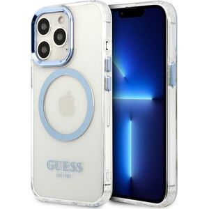 Guess Guess GUHMP13LHTRMB iPhone 13 Pro / 13 6,1" niebieski/blue hard case Metal Outline Magsafe
