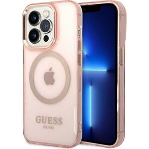 Guess Etui Guess GUHMP14LHTCMP Apple iPhone 14 Pro różowy/pink hard case Gold Outline Translucent MagSafe