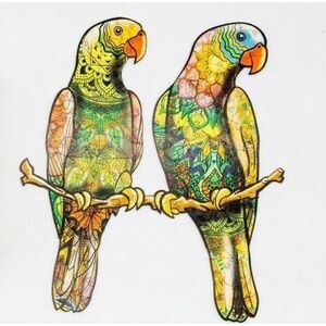 PuzzleOK Puzzle drewniane eko 82 Papużki faliste A4