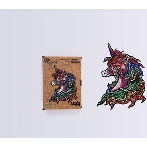 PuzzleOK Puzzle drewniane eko 76 Tęczowy jednorożec A4