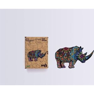 PuzzleOK Puzzle drewniane eko 72 Rzadki nosorożec A4
