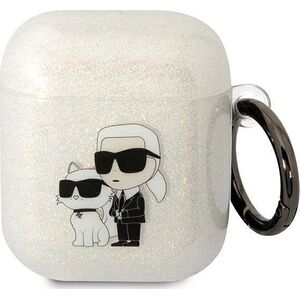 Karl Lagerfeld Karl Lagerfeld KLA2HNKCTGT Airpods 1/2 cover transparent Gliter Karl&Choupette