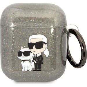 Karl Lagerfeld Karl Lagerfeld KLA2HNKCTGK Airpods 1/2 cover czarny/black Gliter Karl&Choupette