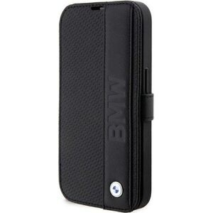 BMW Etui BMW BMBKP14X22RDPK Apple iPhone 14 Pro Max czarny/black bookcase Leather Textured&Stripe