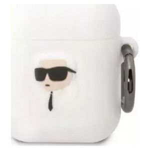 Karl Lagerfeld Etui ochronne na słuchawki Karl Lagerfeld do AirPods 1/2 cover biały/white Silicone Karl Head 3D