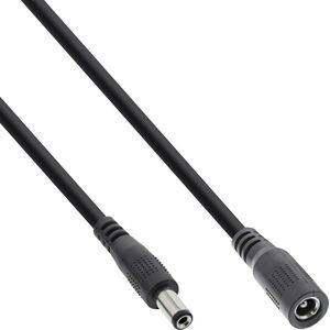 Kabel zasilający InLine InLine® DC extension cable, DC plug male/female 5.5x2.5mm, AWG 18, black, 3m
