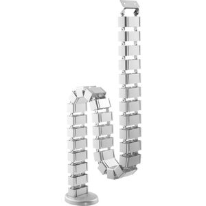 Organizer InLine InLine® Cable duct flexible for height-adjustable desks, 4 compartments, 68x36mm max. 1.28m, grey