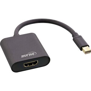 Kabel InLine InLine® Mini DisplayPort HDMI Adaptor Aluminum with Audio, 4K/60Hz, black, 0.15m
