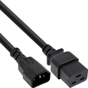 Kabel zasilający InLine InLine® Power adapter cable, IEC-60320 C14 to C19, 3x1,5mm², max. 10A, black, 1m