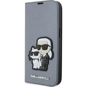 Karl Lagerfeld Etui Karl Lagerfeld KLBKP14LSANKCPG Apple iPhone 14 Pro bookcase srebrny/silver Saffiano Karl & Choupette