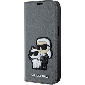 Karl Lagerfeld Etui Karl Lagerfeld KLBKP14SSANKCPG Apple iPhone 14 bookcase srebrny/silver Saffiano Karl & Choupette