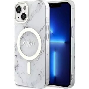 Guess Etui na telefon Guess GUHMP14MPCUMAH do Apple iPhone 14 Plus 6.7" biały/white hardcase Marble MagSafe