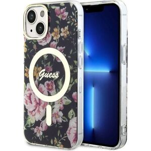 Guess Guess Flower MagSafe - Etui iPhone 14 (Czarny)