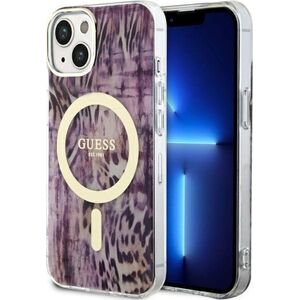 Guess Guess Leopard MagSafe - Etui iPhone 14 (Różowy)