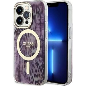 Guess Guess Leopard MagSafe - Etui iPhone 14 Pro Max (Różowy)