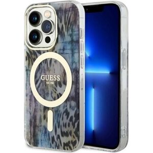 Guess Guess Leopard MagSafe - Etui iPhone 14 Pro Max (Niebieski)