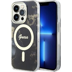 Guess Guess Golden Marble MagSafe - Etui iPhone 14 Pro Max (Czarny)