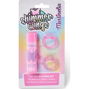 MARTINELIA_SET Shimmer Wings malinowy błyszczyk do ust + pierścionki 2szt