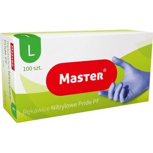 Master Master Rękawiczki Nitrylowe Niebieskie Bezpudrowe L 100 Sztuk