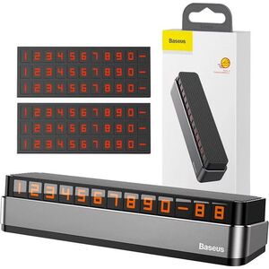 Baseus Numer parkingowy Tabliczka parkingowa na numer telefonu Moonlight (szara)