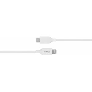 Kabel USB Deltaco USB-C - Lightning 1 m Biały (IPLH-451)
