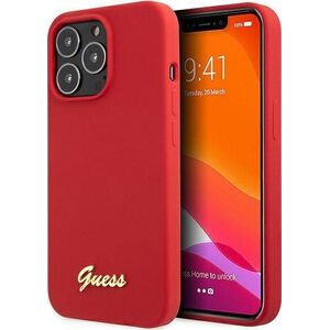 Guess Guess GUHCP13XLSLMGRE iPhone 13 Pro Max 6.7" czerwony/burgundy hard case Silicone Vintage Gold Logo