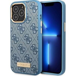 Guess Guess GUHMP14LU4GPRB iPhone 14 Pro 6.1" niebieski/blue hard case 4G Logo Plate MagSafe