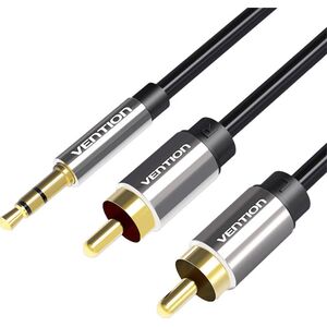 Kabel Vention Jack 3.5mm - RCA (Cinch) x2 1 m czarny (BCFBF)