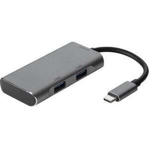 HUB USB Deltaco USB hub DELTACO USB-C ha - 2x USB-C ho and 2x USB-A ho, 10 Gb / s, gray / USBC-HUB201