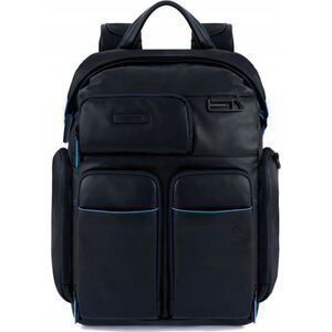 Piquadro Piquadro, Blue Square, Leather, Backpack, Black, CA5573B2V, Unisex, Size L Unisex