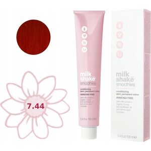 Milk Shake Milk Shake, Smoothies, Ammonia-Free, Semi-Permanent Hair Dye, 7.447CC Intense Copper Medium Blond, 100 ml For Women