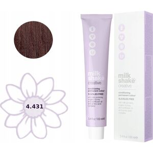Milk Shake Milk Shake, Creative, SLS/SLES-Free, Permanent Hair Dye, 4.4314CGA Exotic Medium Brown, 100 ml For Women